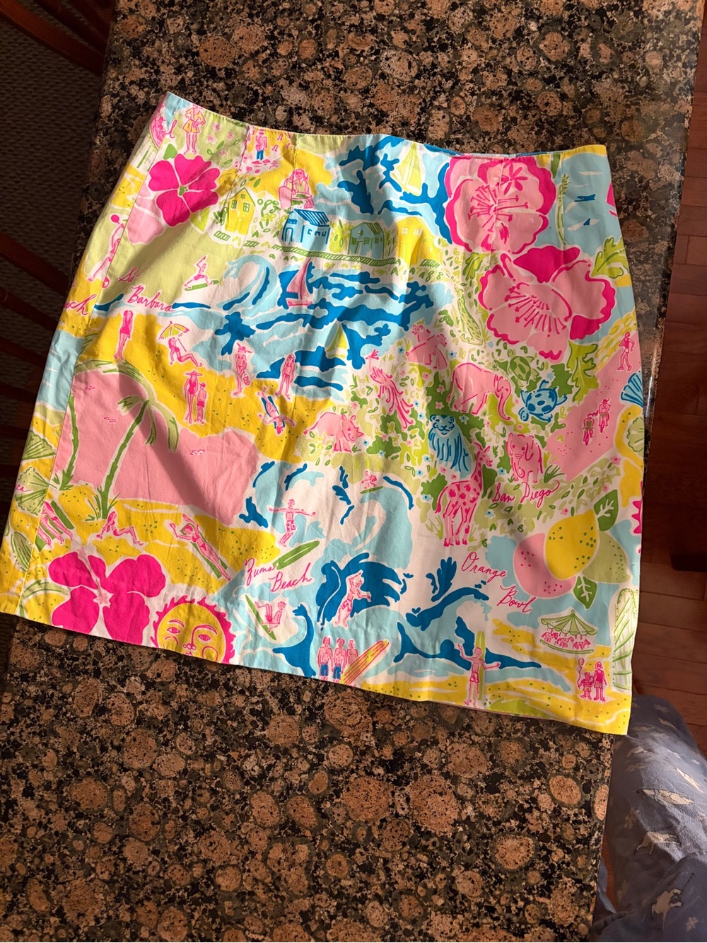 Lilly Pulitzer Colorful Tropical Mini Skirt — Pink, Blue & Yellow